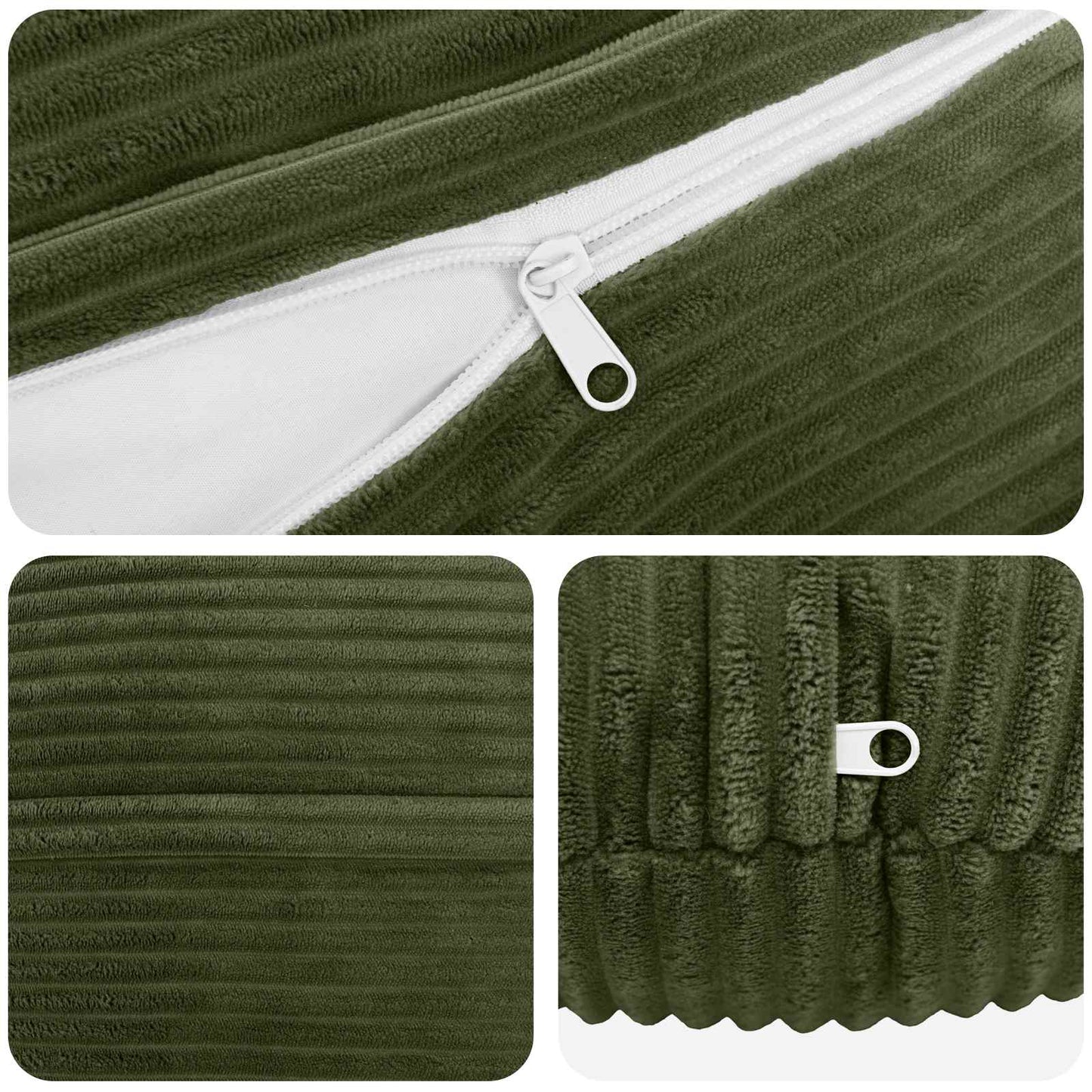 Cushion Cover 6 pcs HEERLEN Green Ø 50 cm Corduroy
