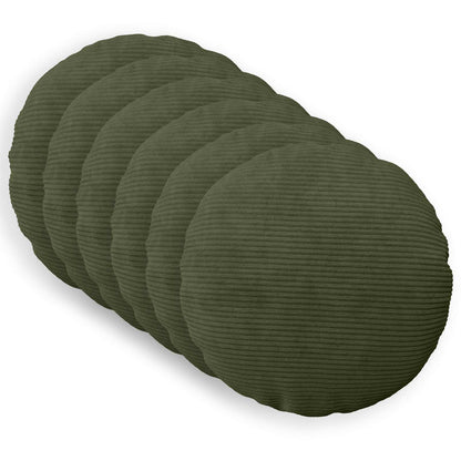 Cushion Cover 6 pcs HEERLEN Green Ø 50 cm Corduroy