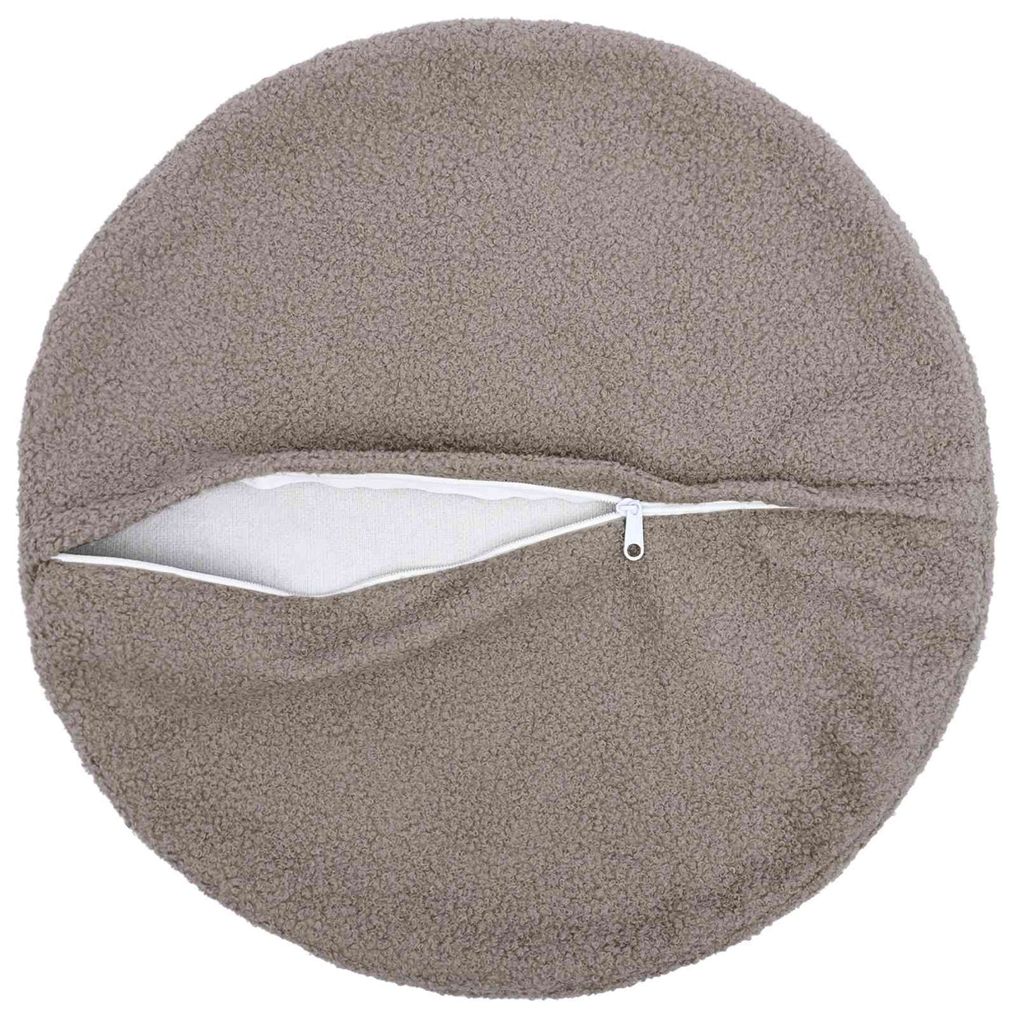 Cushion Cover 6 pcs HEERLEN Light Grey Ø 50 cm Bouclé