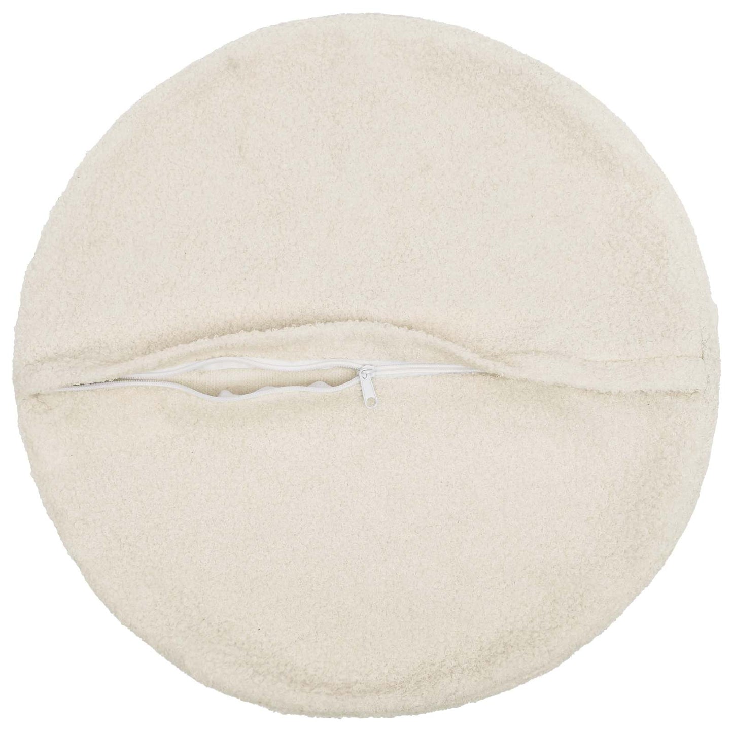 Cushion Cover 6 pcs HEERLEN Cream Ø 50 cm Bouclé