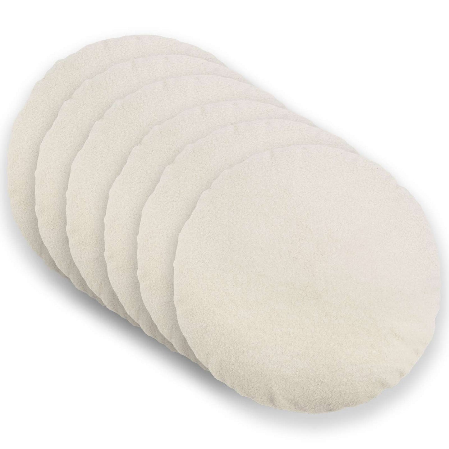 Cushion Cover 6 pcs HEERLEN Cream Ø 50 cm Bouclé