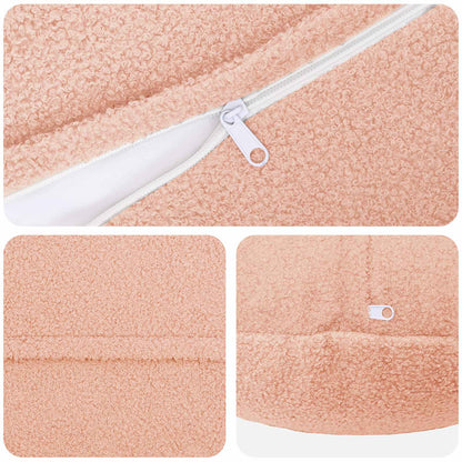 Cushion Cover 6 pcs HEERLEN Pink Ø 50 cm Bouclé