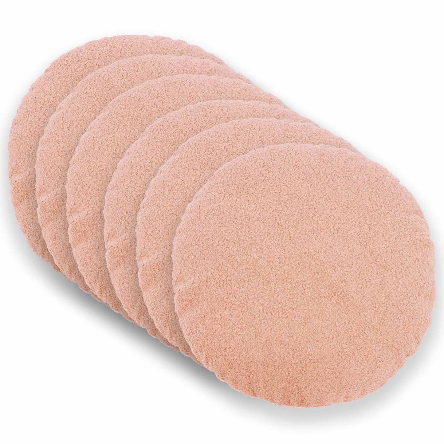 Cushion Cover 6 pcs HEERLEN Pink Ø 50 cm Bouclé