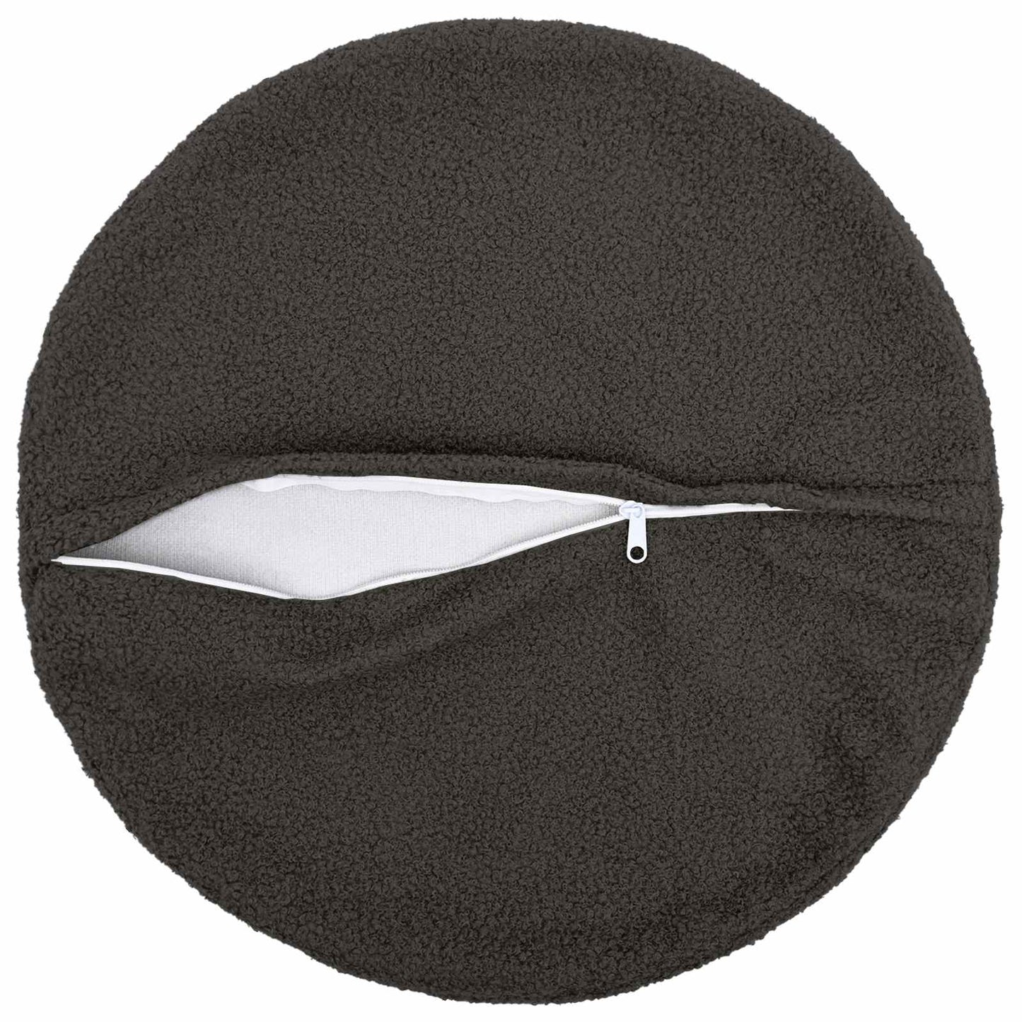 Cushion Cover 6 pcs HEERLEN Dark Grey Ø 50 cm Bouclé