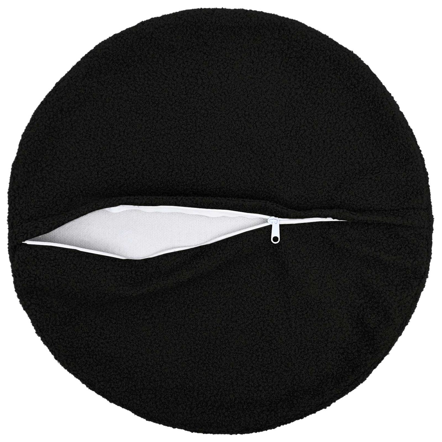Cushion Cover 6 pcs HEERLEN Black Ø 50 cm Bouclé