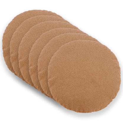 Cushion Cover 6 pcs HEERLEN Beige Ø 50 cm Bouclé