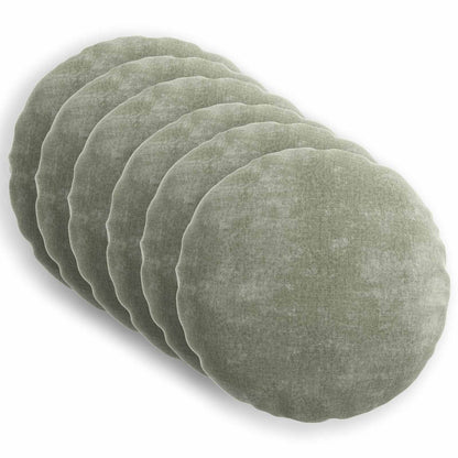 Cushion Cover 6 pcs HEERLEN Green Ø 50 cm Chenille Fabric