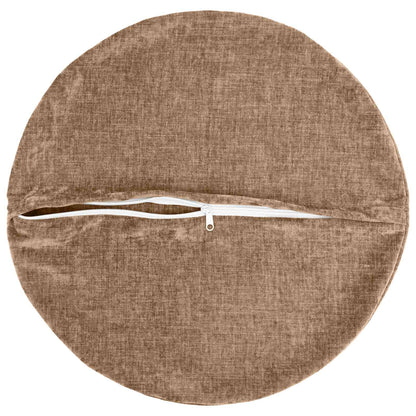 Cushion Cover 2 pcs HEERLEN Brown Ø 50 cm Chenille Fabric