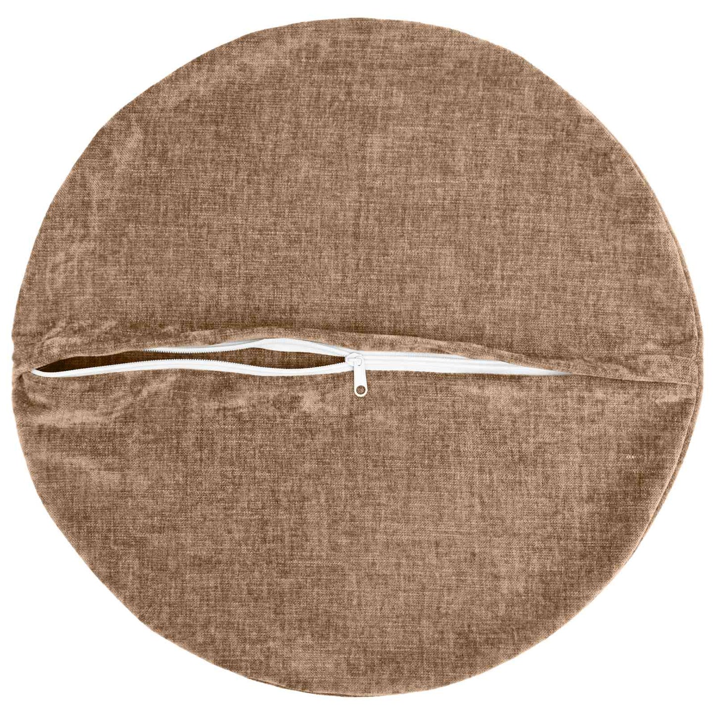 Cushion Cover 6 pcs HEERLEN Brown Ø 50 cm Chenille Fabric