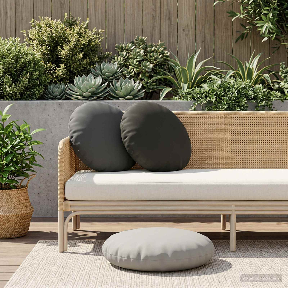 Cushion with Pillow HEERLEN 6 pcs Anthracite Polyester