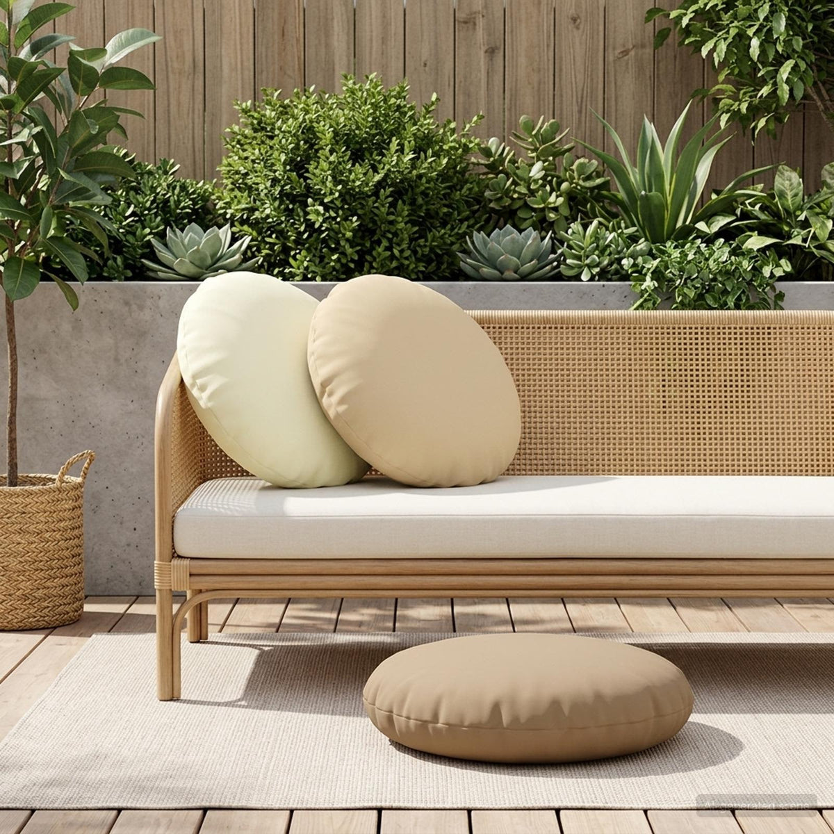 Cushion with Pillow HEERLEN 6 pcs Cream Polyester