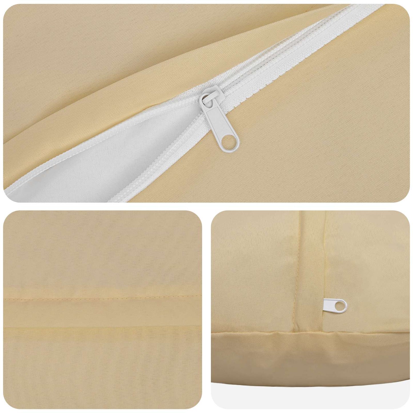 Cushion Cover 6 pcs HEERLEN Beige Ø 50 cm Polyester