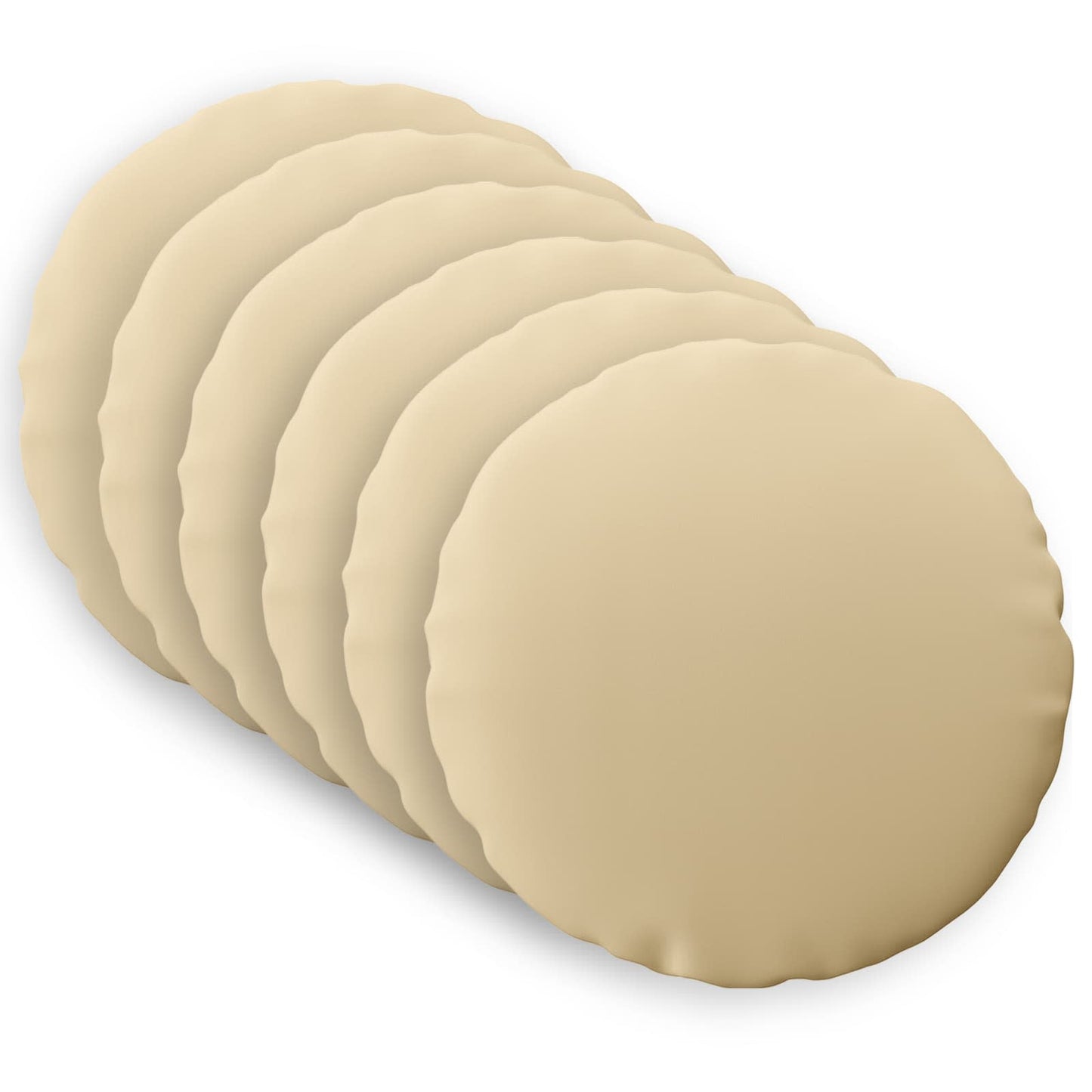 Cushion Cover 6 pcs HEERLEN Beige Ø 50 cm Polyester