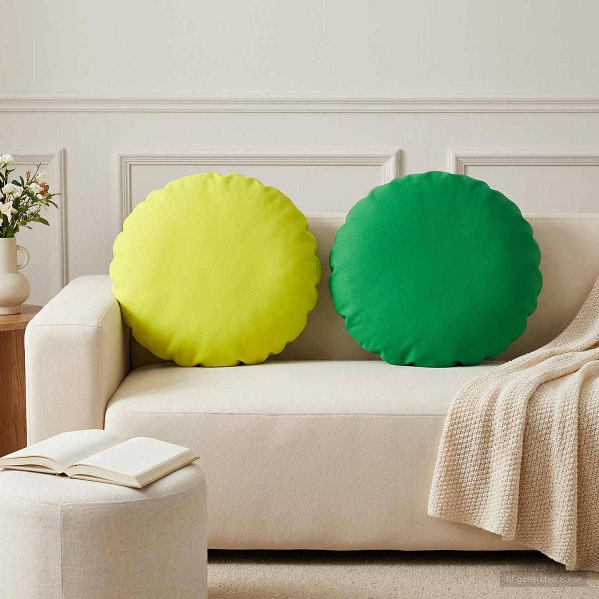 Cushion with Pillow HEERLEN 6 pcs Bright Green Polyester