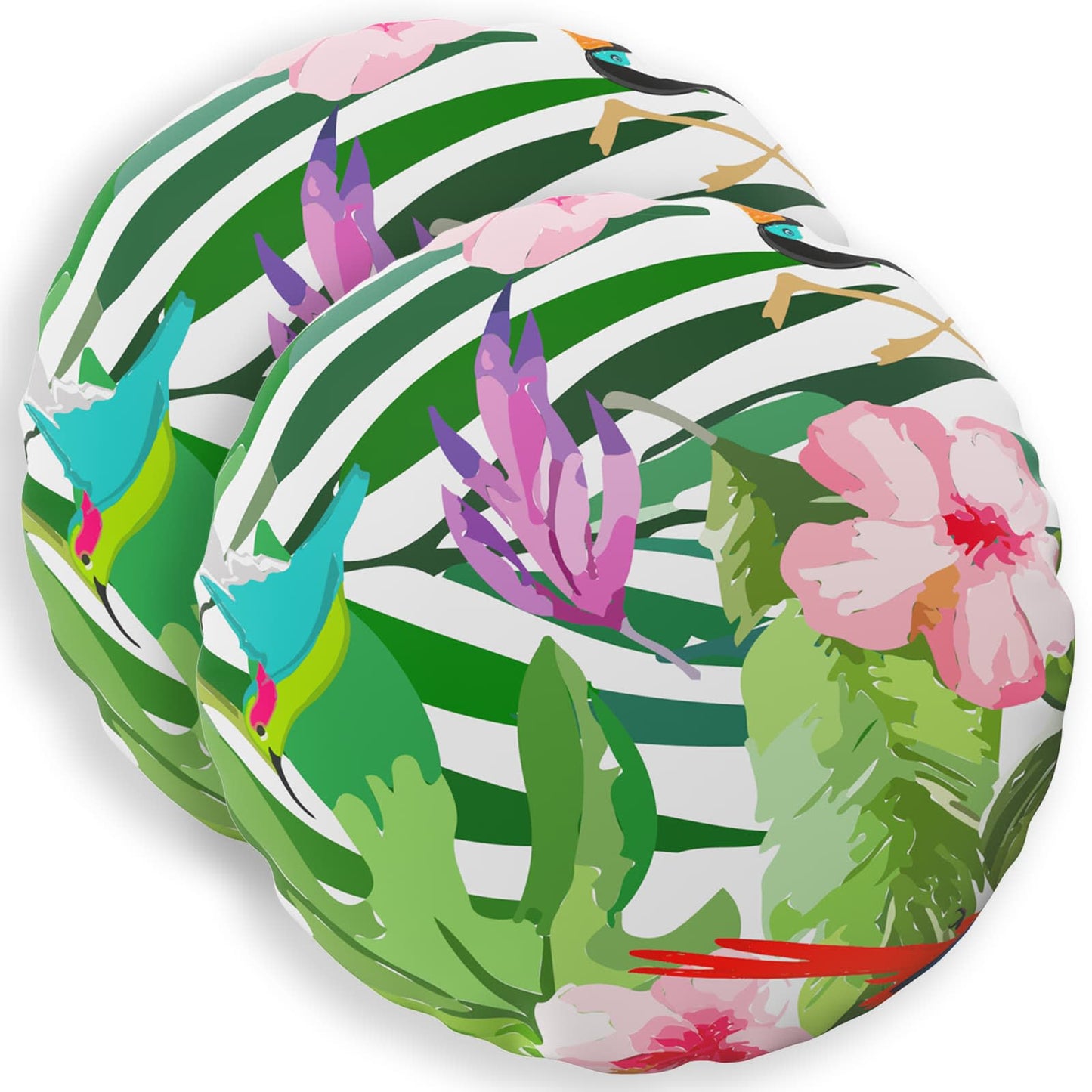 Cushion Cover 2 pcs HEERLEN Black Ø 50 cm Polyester