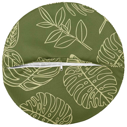 Cushion Cover 2 pcs HEERLEN Leaf Design Ø 50 cm Polyester