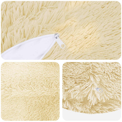 Cushion Cover 6 pcs HEERLEN Cream Ø 50 cm PV Fleece