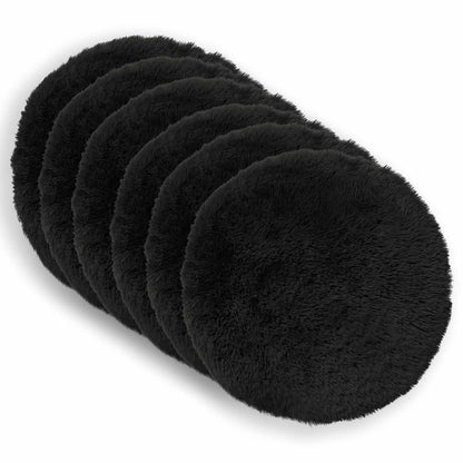 Cushion Cover 6 pcs HEERLEN Black Ø 50 cm PV Fleece