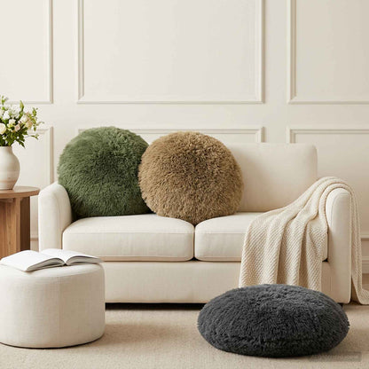 Cushion Cover 6 pcs HEERLEN Light Green Ø 60 cm PV Fleece