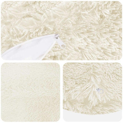 Cushion Cover 2 pcs HEERLEN White Ø 50 cm PV Fleece