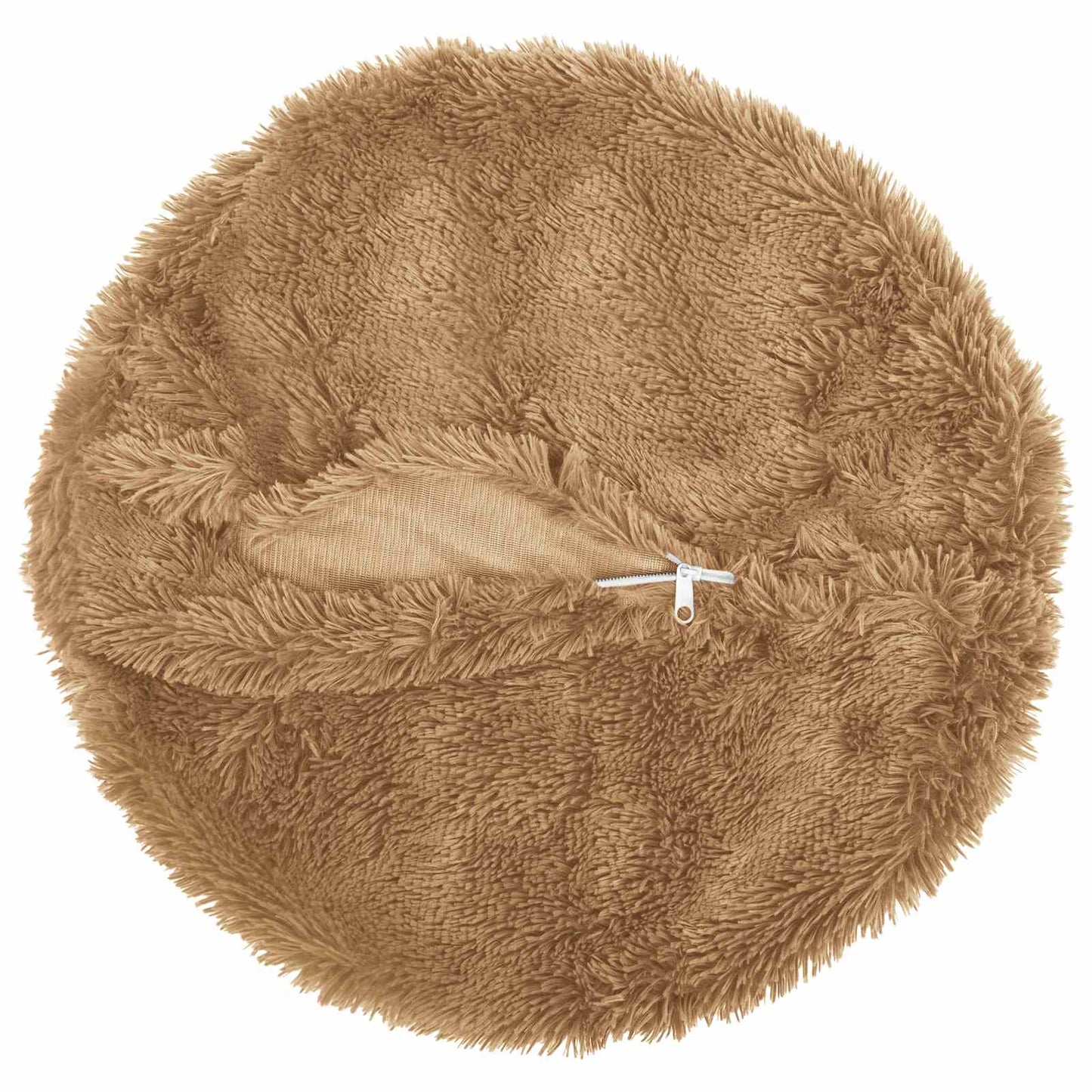 Cushion Cover 2 pcs HEERLEN Taupe Ø 50 cm PV Fleece
