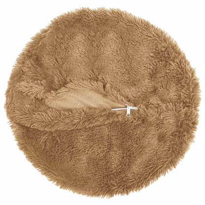 Cushion Cover 2 pcs HEERLEN Taupe Ø 50 cm PV Fleece