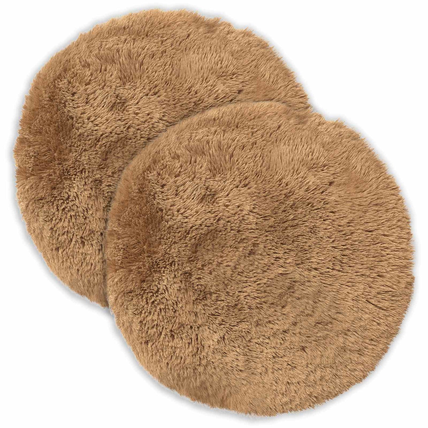 Cushion Cover 2 pcs HEERLEN Taupe Ø 50 cm PV Fleece