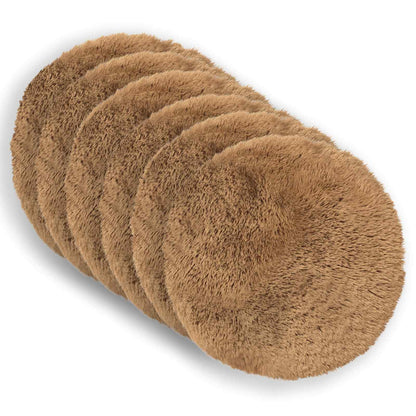 Cushion Cover 6 pcs HEERLEN Taupe Ø 50 cm PV Fleece