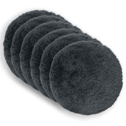 Cushion Cover 6 pcs HEERLEN Anthracite Ø 50 cm PV Fleece