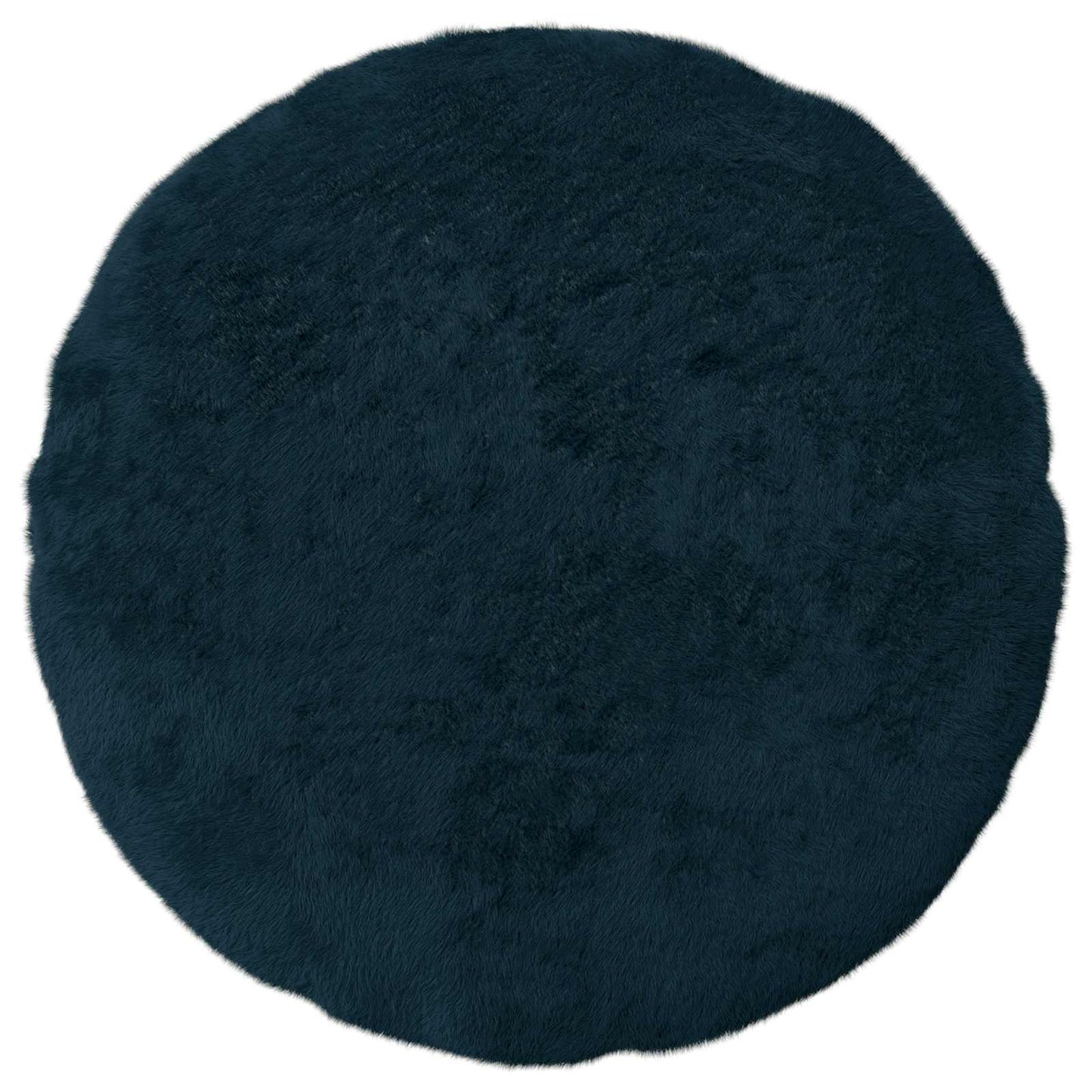 Cushion Cover 2 pcs HEERLEN Navy Blue Ø 50 cm Faux Rabbit Fur
