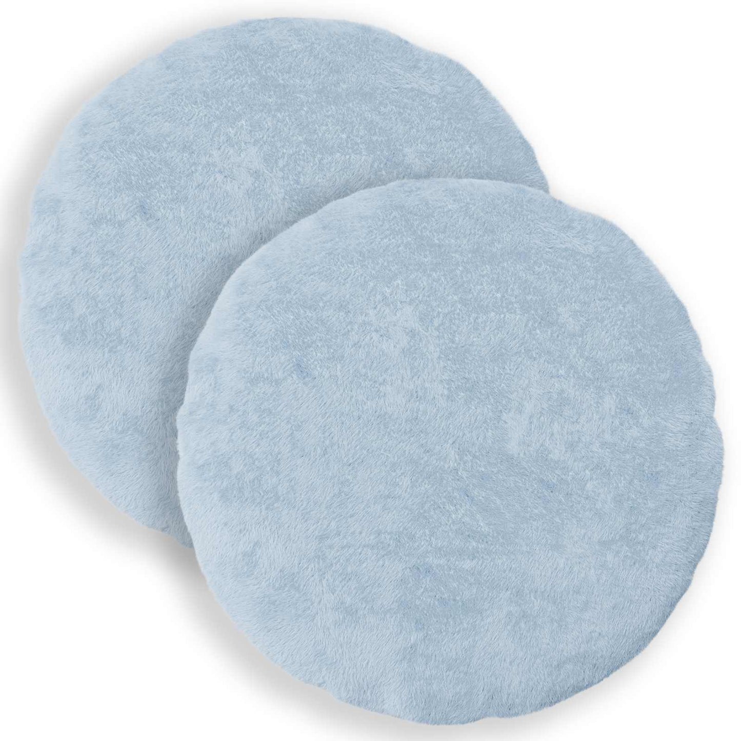 Cushion Cover 2 pcs HEERLEN Light Blue Ø 50 cm Faux Rabbit Fur