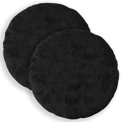Cushion Cover 2 pcs HEERLEN Black Ø 50 cm Faux Rabbit Fur
