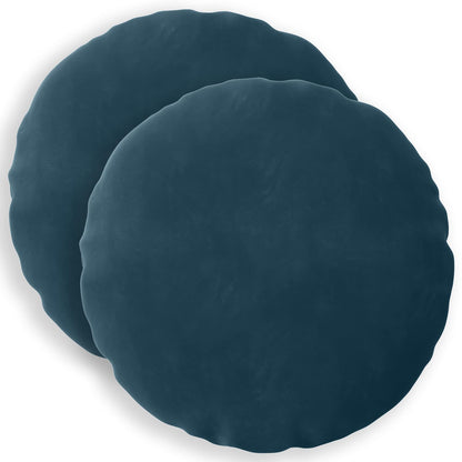 Cushion Cover 2 pcs HEERLEN Blue Ø 60 cm Velvet