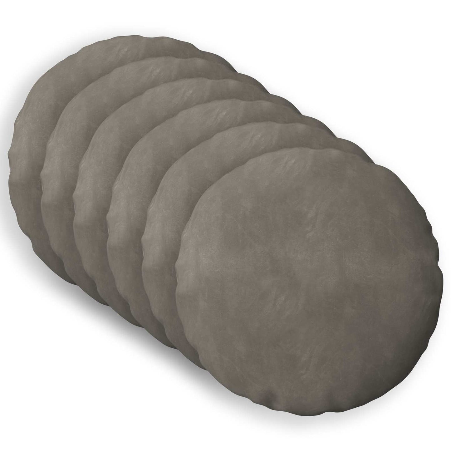 Cushion Cover 6 pcs HEERLEN Light Grey Ø 60 cm Velvet