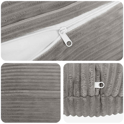 Cushion Cover 6 pcs HEERLEN Light Grey Ø 60 cm Corduroy