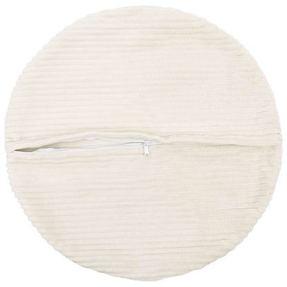 Cushion Cover 6 pcs HEERLEN Cream Ø 60 cm Corduroy
