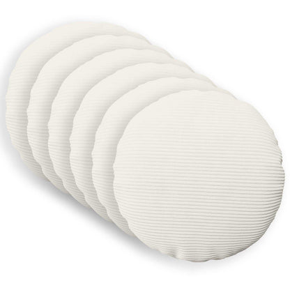 Cushion Cover 6 pcs HEERLEN Cream Ø 60 cm Corduroy