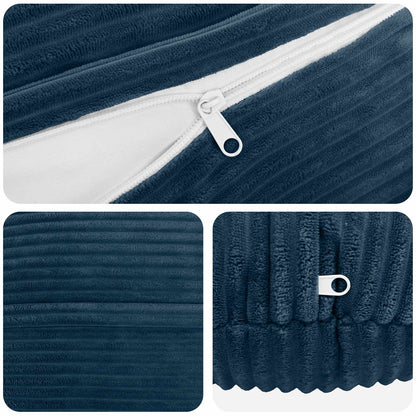 Cushion Cover 6 pcs HEERLEN Navy Blue Ø 60 cm Corduroy