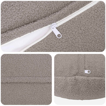 Cushion Cover 6 pcs HEERLEN Light Grey Ø 60 cm Bouclé