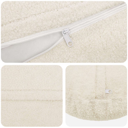 Cushion Cover 6 pcs HEERLEN Cream Ø 60 cm Bouclé