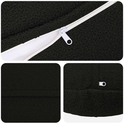 Cushion Cover 6 pcs HEERLEN Black Ø 60 cm Bouclé