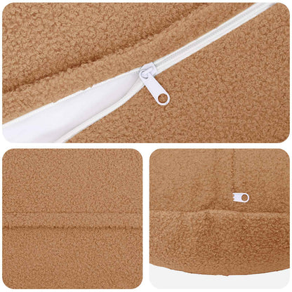 Cushion Cover 6 pcs HEERLEN Beige Ø 60 cm Bouclé