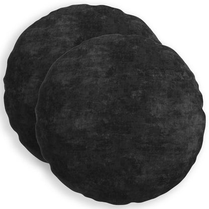Cushion Cover 2 pcs HEERLEN Anthracite Ø 60 cm Chenille Fabric