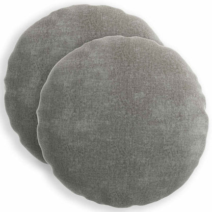 Cushion Cover 2 pcs HEERLEN Dark Grey Ø 60 cm Chenille Fabric