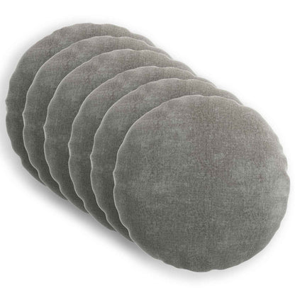 Cushion Cover 6 pcs HEERLEN Dark Grey Ø 60 cm Chenille Fabric