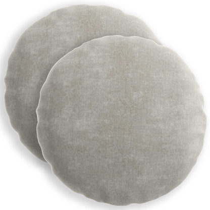 Cushion Cover 2 pcs HEERLEN Light Grey Ø 60 cm Chenille Fabric