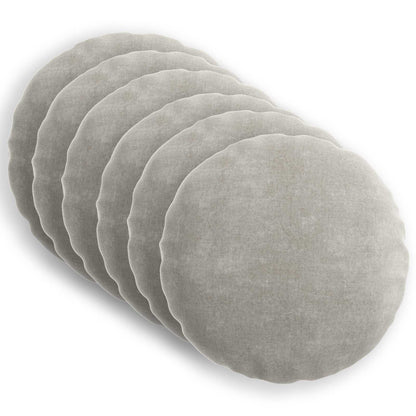 Cushion Cover 6 pcs HEERLEN Light Grey Ø 60 cm Chenille Fabric