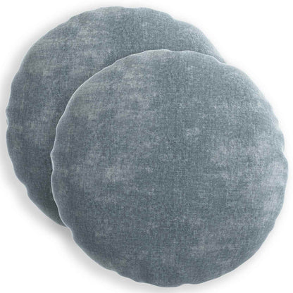 Cushion Cover 2 pcs HEERLEN Light Blue Ø 60 cm Chenille Fabric