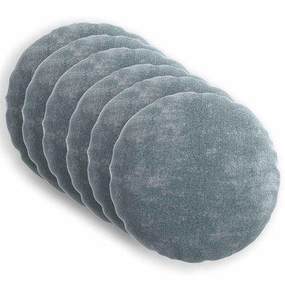 Cushion Cover 6 pcs HEERLEN Light Blue Ø 60 cm Chenille Fabric