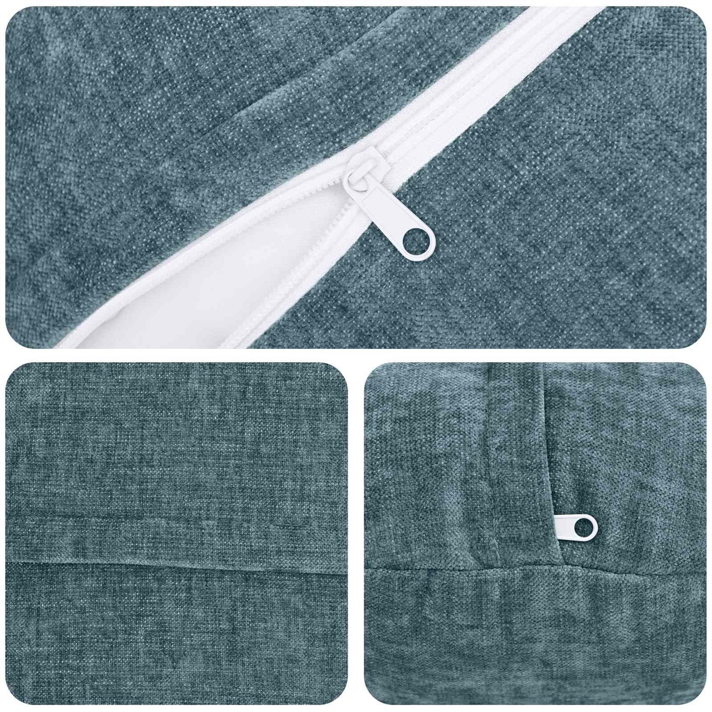 Cushion Cover 6 pcs HEERLEN Blue Ø 60 cm Chenille Fabric